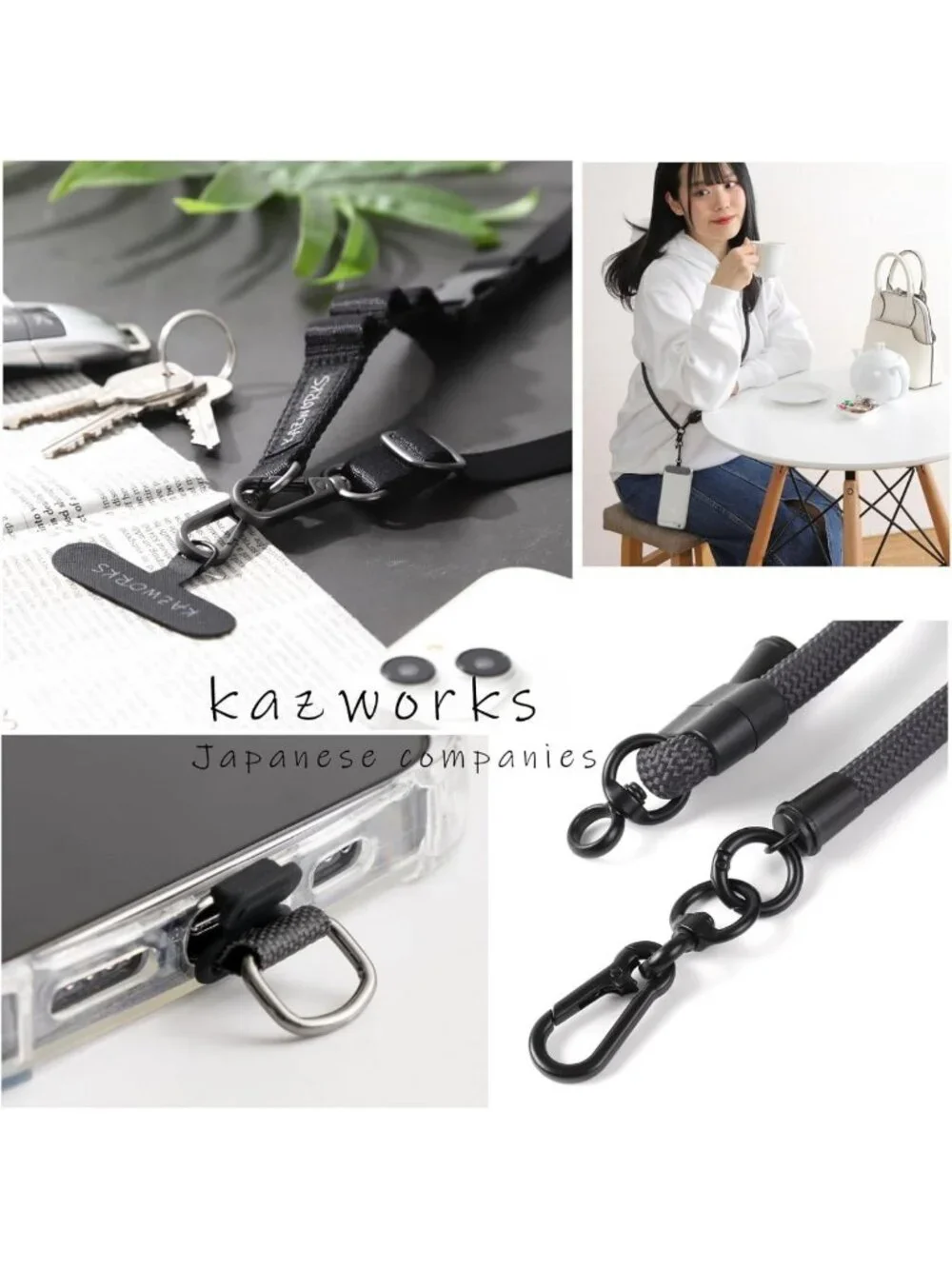 Adjustable Thick Rope Phone Lanyard Strap Crossbody Sling 49in-65in for